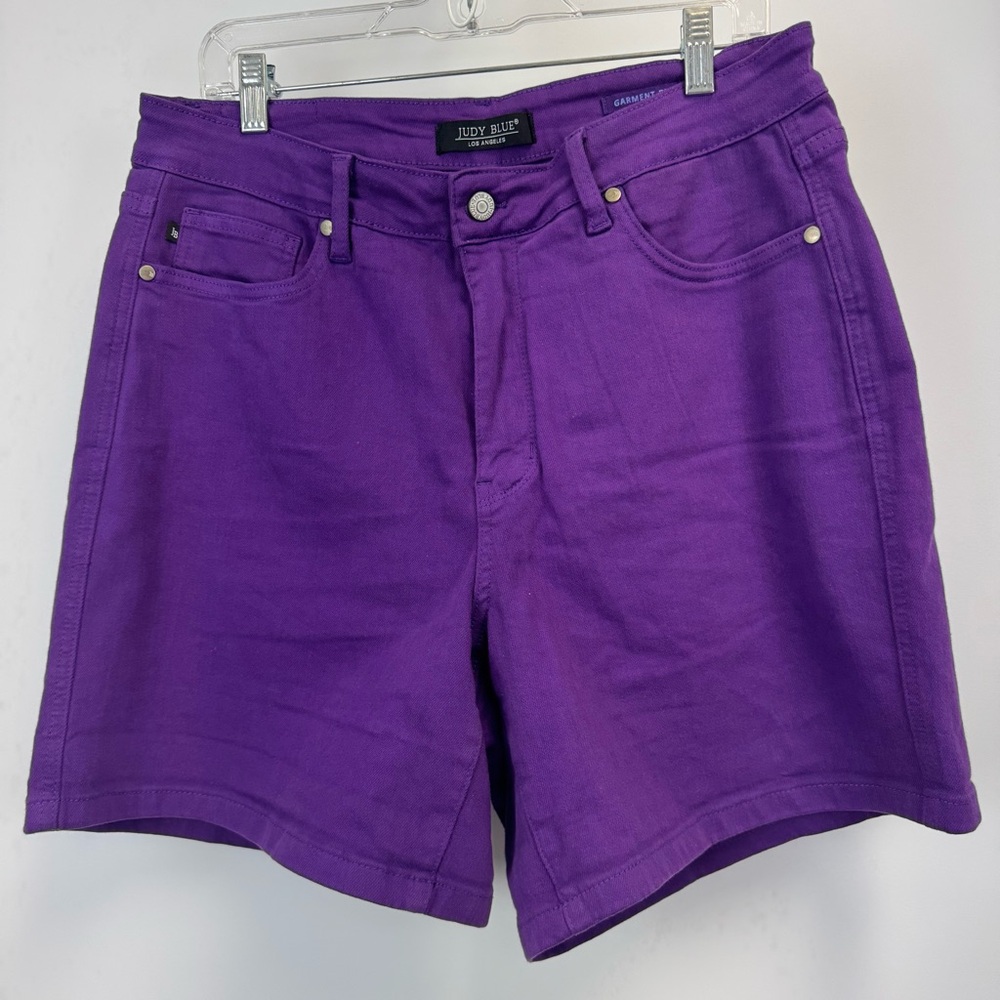 Judy Blue High Waist Purple Tummy Control Denim Shorts Size 1XL